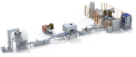 স্বয়ংক্রিয় প্যাকিং লাইন স্বয়ংক্রিয় কার্টনিং এবং প্যালেটিজিং লাইন